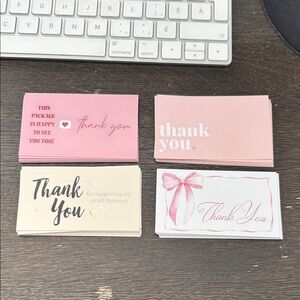 Pack of Assorted Pink & Cream Thank You Cards (pack of 20)